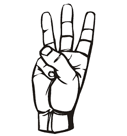 A Caricature of a Hand With Three Fingers Held Up - Kathbern Management Toronto Recruiting Agency