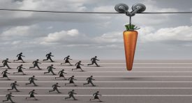 An Image Of a Number Of People Running After A Carrot Dangling On A String - Kathbern Management Toronto Recruiting Firm
